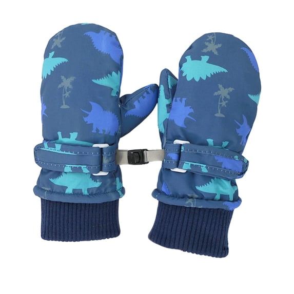 Fgnfyis Kids Ski Gloves Thermal Mittens Quick Drying Lined Boys Girls Winter Gloves Sports Mittens Blue_001 M