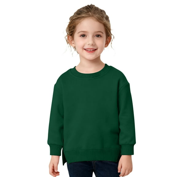 Fgnfyis Kids Sweater Soft Casual Crewneck Pullover Top for Boys and Girls Comfortable Childrens Outerwear Daily Wear Play Outfit Dark Green 6-9 Months