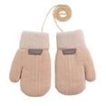 thumbnail image 1 of Fgnfyis Kids Warm Gloves Detachable Lanyard Double Layer Thermal Knitted Mittens Soft Cold Weather Handwear Khaki, 1 of 4