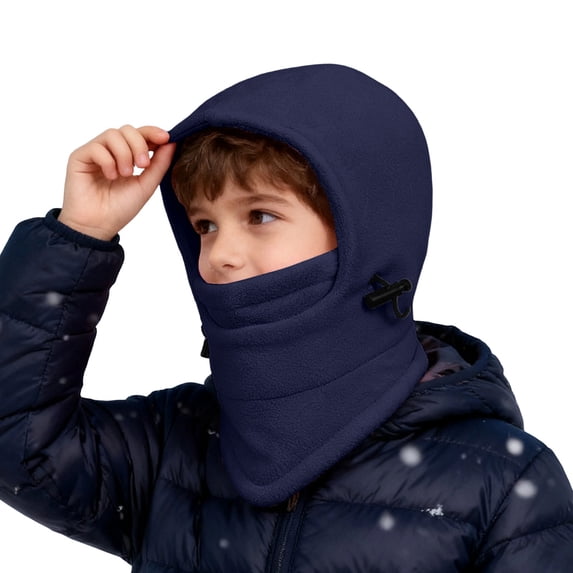 Fgnfyis Kids Winter Face Visor Windproof Lined Thermal Hood Kids Winter Hat Outdoor Sports Cycling Skiing