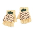 thumbnail image 1 of Fgnfyis Kids Winter Knitted Gloves Toddler Soft Wool Convertible Flip Top Thermal Mittens Yellow, 1 of 3