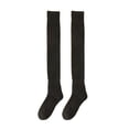 thumbnail image 1 of Fgnfyis Knee High Stockings Autumn Winter High Tube Warm Long Tube Ladies Solid Color Loop Hosiery 3 Pairs Black, 1 of 3