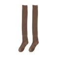 thumbnail image 1 of Fgnfyis Knee Socks for Autumn and Winter High Tube Socks Warm Stockings Long Tube Ladies Solid Color Loop Hosiery Pairs Coffee One Size, 1 of 3