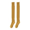 thumbnail image 1 of Fgnfyis Knee Socks for Autumn and Winter High Tube Socks Warm Stockings Long Tube Ladies Solid Color Loop Hosiery Pairs Yellow One Size, 1 of 3