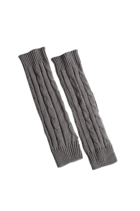 Knitted Wool Winter Warm Leg Warmers with Pile Warmers Extra Thick for Cold Weather Grey One Size