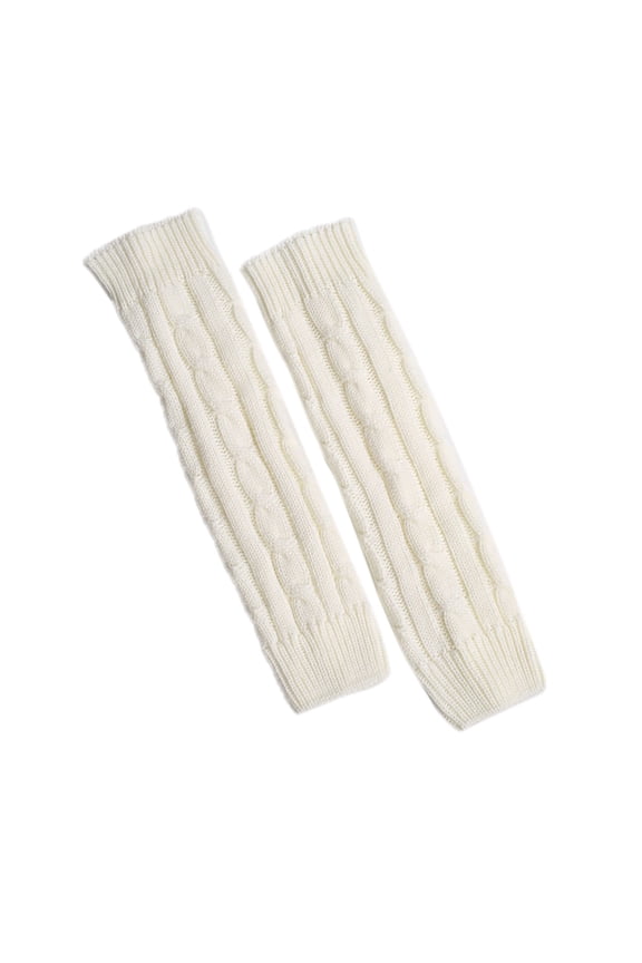 Knitted Wool Winter Warm Leg Warmers Pile Thermal Thick Sock Socks for Women Cozy and Soft for Cold Days White