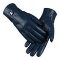thumbnail image 1 of Fgnfyis Ladies 2024 Autumn Winter Solid Color Versatile Windproof Thick Cold Leather Gloves Mittens Blue M, 1 of 4