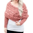 thumbnail image 1 of Fgnfyis Ladies Fashion Casual Double Sleeve Shawl Sweater Scarf for Autumn Winter Outdoor Comfortable Wear Pink One Size, 1 of 9