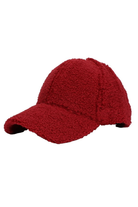Lamb Wool Baseball Cap For Men And Women Winter Warm Sports Hat Outdoor Travel Casual One Size