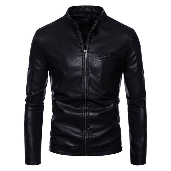 Fgnfyis Leather Jackets for Men Slim Fit Border Autumn Winter Motorcycle Casual Pu Plus Size Korean Style Mens Jackets Black XXXXL