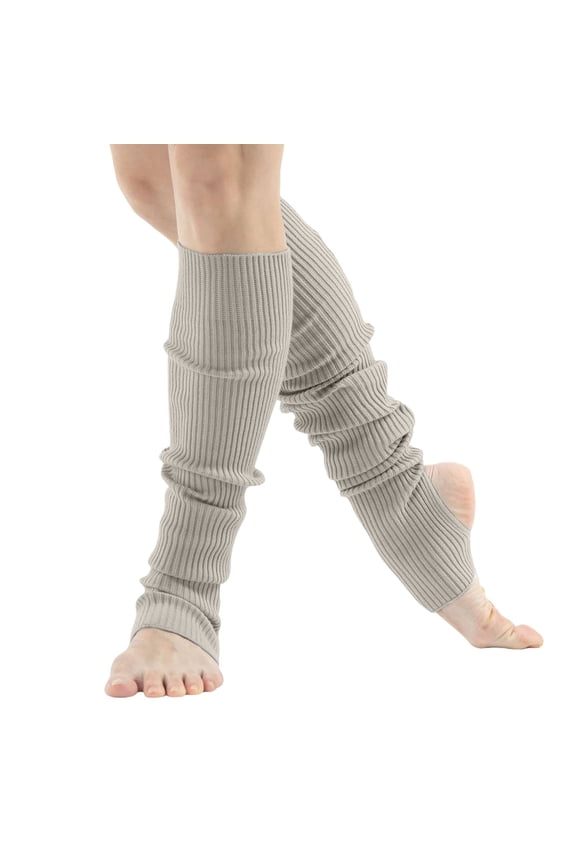 Leg Warmers for Women Dance & Yoga Open Toe & Heel Dance Socks Eighty’s 80s Ribbed Party Socks Warm Sports Socks Knee High Stockings Grey