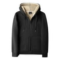 thumbnail image 1 of Fgnfyis Male Casual Warm Solid Two Piece Suit Zipper Pocket Hoodies Coat Drawstring Pants Set Men's Sweatshirts Black L, 1 of 4