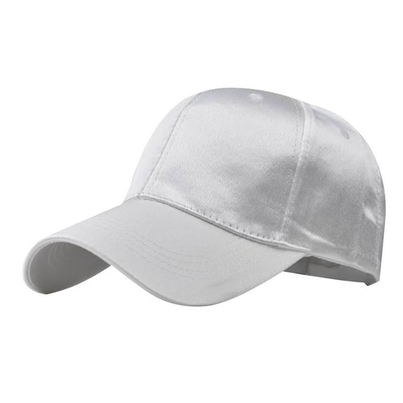 Fgnfyis Male & Female Neutral Summer Satin Solid Baseball Caps, Unisex Hat Visors - Hats for Women White