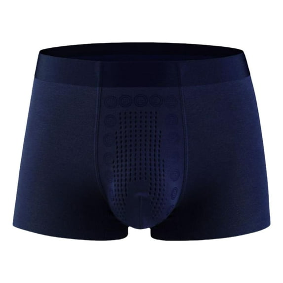 Fgnfyis Male Underwear Copper Fiber Negative Ion Solid Color Breathable Four Corner Underwear Underwear Underwear for Men Dark Blue XXXXL