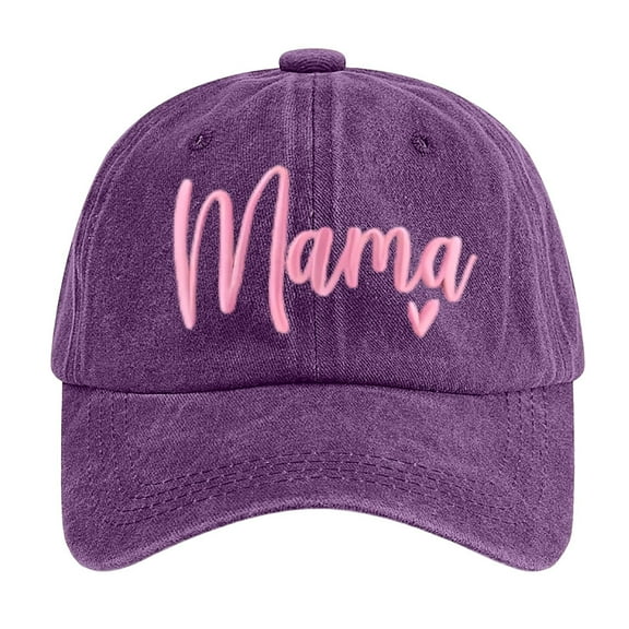 Fgnfyis Mama Hats For Women Funny Adjustable Mini Baseball Caps Cute Mom Life Novelty Dad Hat Purple One Size