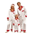 thumbnail image 1 of Fgnfyis Matching Family Outfits Family Christmas Pajamas Silk Satin Long Sleeve Comfortable Casual Sleepwear for Memorable Moments for Women White S, 1 of 4