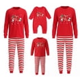 thumbnail image 1 of Fgnfyis Matching Family Outfits Santa Reindeer Print Red Striped Long Sleeve Soft 2 Piece Pajamas Set Tops Pants Sleepwear, 1 of 8