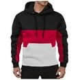 thumbnail image 1 of Fgnfyis Men Color Blocked Drawstring Pocket Hooded Sweatshirt Casual Loose Comfortable Business Men's Fashion Hoodies & Sweatshirts Black XXXL, 1 of 5