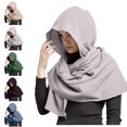 thumbnail image 1 of Fgnfyis Men Hooded Scarf Winter Crinkle Soft Neck Cover Mens Winter Hats Warm Outdoor Shawl Cap, 1 of 4