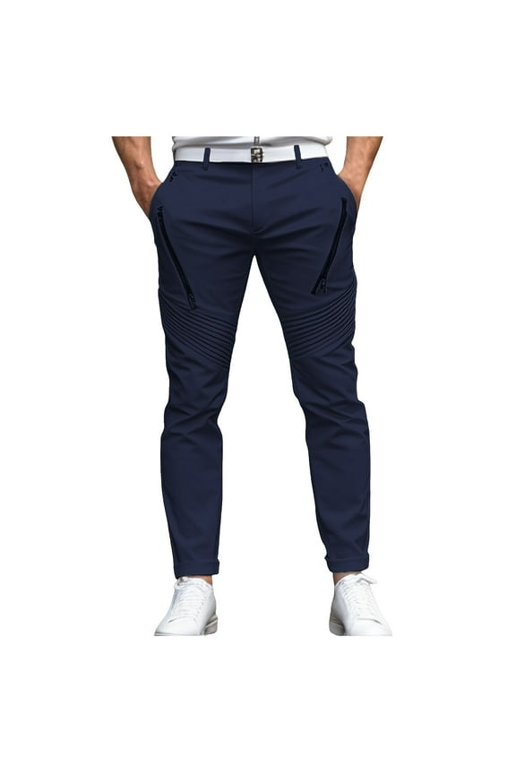 Men Trousers Chinos Chino Pants Pocket Plain Comfort Breathable Outdoor Daily Going Out Blend Fashion Casual Pant Cargo Pants for Men Blue XXL