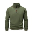 thumbnail image 1 of Fgnfyis Men Turtleneck Warm Hoodie Autumn and Winter Double with Color Zipper Coat Men's Sweatshirts Green L, 1 of 5