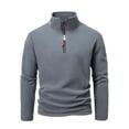 thumbnail image 1 of Fgnfyis Men Turtleneck Warm Hoodie Autumn and Winter Double with Color Zipper Coat Men's Sweatshirts Grey XXL, 1 of 3