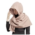 thumbnail image 1 of Fgnfyis Men Women Hooded Scarf for Women and Men Winter Scarf Crinkle Soft Shawl Beige, 1 of 8