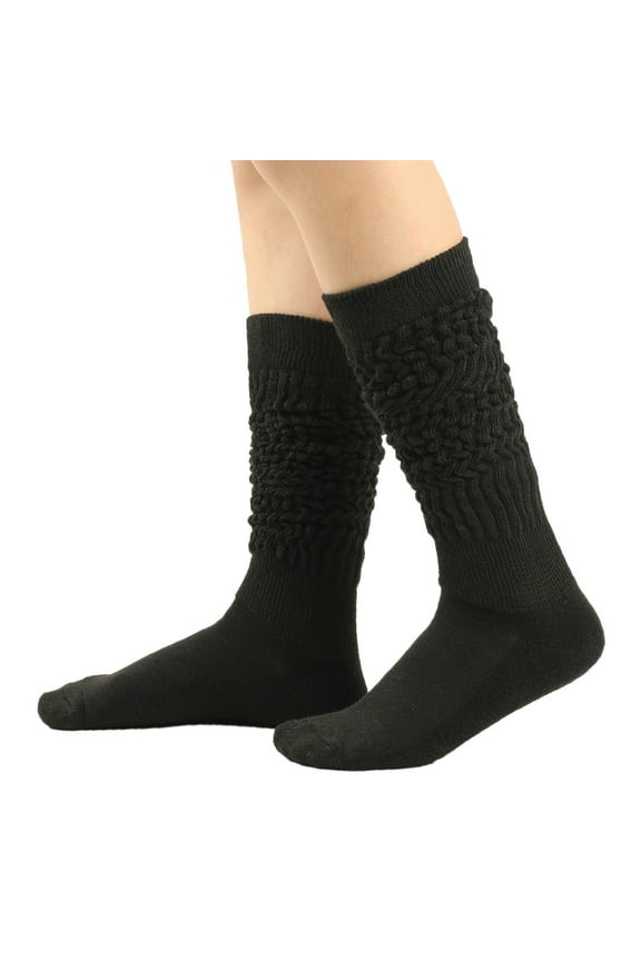 Men Women Pure Color Warm Leg Warmers Heap Socks Thigh High Over The Knee Socks for Festival Black