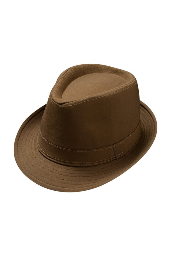 Men & Women Unisex British Style Solid Color Jazz Hat, Panama Style Sun Hat - Hats for Men Coffee
