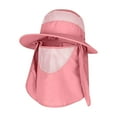 thumbnail image 1 of Fgnfyis Men and Women Summer Sun Hat Wide Brim Outdoor Foldable Ponytail Bucket Cap for Beach Fishing Winter Hats for Men Pink, 1 of 4