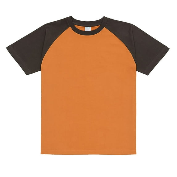 Fgnfyis Men’s 230g Solid Color Retro Heavy Shoulder T Shirt Pure Cotton Matching Color Loose Short Sleeve Raglan Contrast T Shirt Men's T-Shirts Yellow S