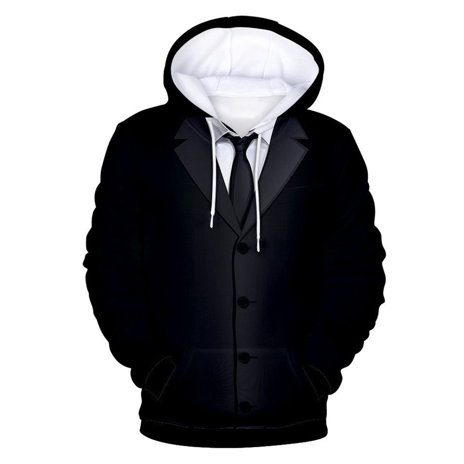 Fgnfyis Men's 3D Suit Hoodie Tuxedo Funny Hoodie Birthday Party Classic  Humor Tux Hooded Sweatshirt Pullover Tops Black XL - Walmart.com