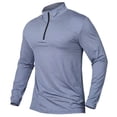 thumbnail image 1 of Fgnfyis Men's Active Sports Shirts Quarter Zip Long Sleeve Running Pullover Tops Outdoor Sweatshirt Mens T-shirts BU1 XXL, 1 of 4