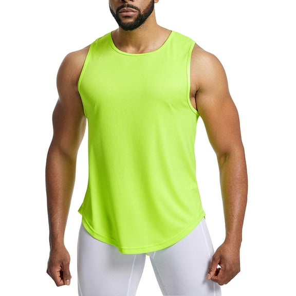 Fgnfyis Men's Athletic Tank Tops Loose Fit for Sports Running and Fitness Exercise Basketball Training Vest Mens Tank Tops Green M