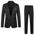 thumbnail image 1 of Fgnfyis Men's Business New and Fashion Slim Fit Color Classic Single Leisure Suit Two Suits Suits for Men Black XXL, 1 of 2