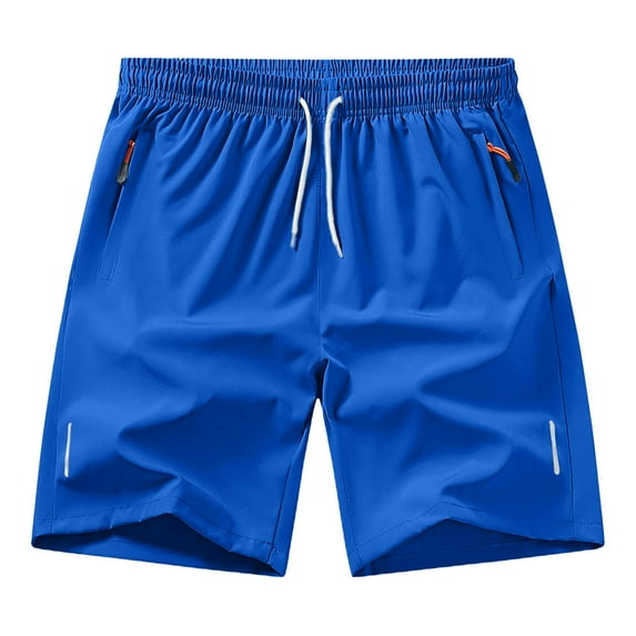 Fgnfyis Men's Casual Shorts for Everyday Wear Straight Cut Solid Color Design for Spring Summer and Fall Ideal for T Shirt Pairing Easy Care Fabric Men's Shorts Blue XL