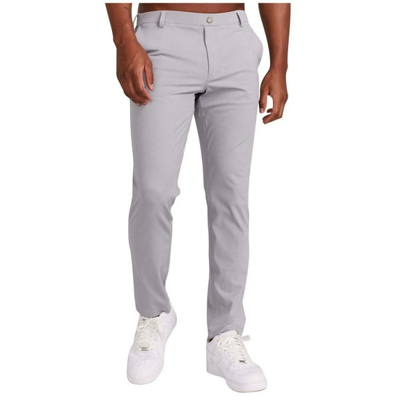 Fgnfyis Men's Casual Solid Color Elastic Casual Business Pants Fashion Pants Men's Pants Mens Cargo Pants Grey S