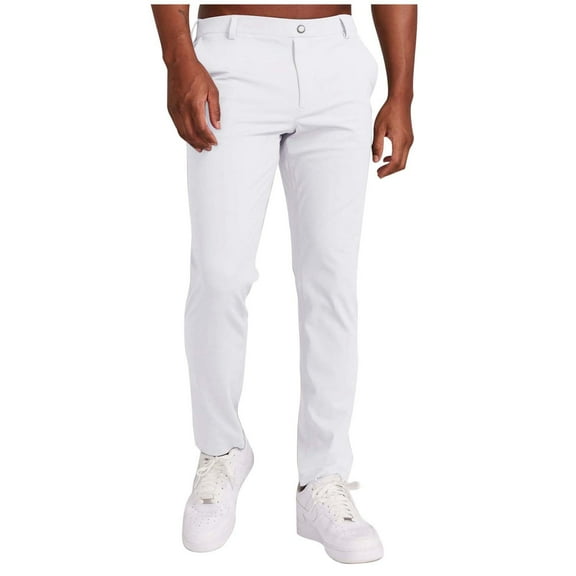 Fgnfyis Men's Casual Solid Color Elastic Casual Business Pants Fashion Pants Men's Pants Mens Cargo Pants White S