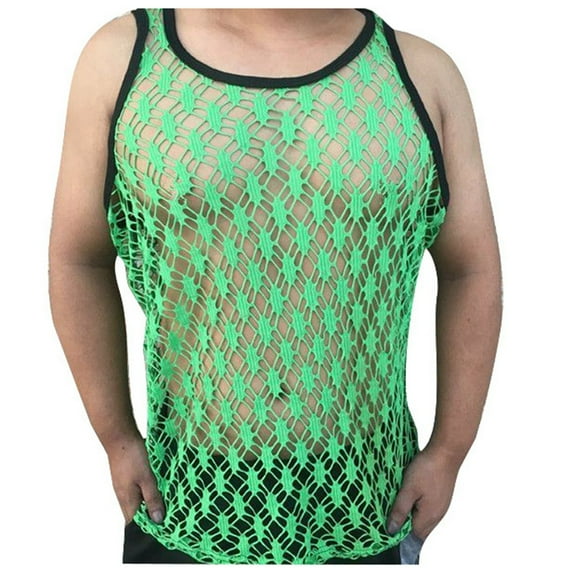 Fgnfyis Men's Casual Tank Tops for Summer - Elastic Plus Size Muscle Vests - Stylish and Breathable Design for Active Men's Tank Tops Green L