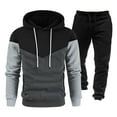 thumbnail image 1 of Fgnfyis Men's Casual Tracksuit Set Long Sleeve Full Zip Running Jogging Athletic Sweat Suits Men's Suits Black L, 1 of 2