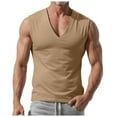 thumbnail image 1 of Fgnfyis Men's Casual Vest Loose Fit Sleeveless Top for Everyday Wear and Outdoor Activities Mens Tank Top Khaki L, 1 of 7