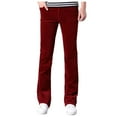 thumbnail image 1 of Fgnfyis Men's Corduroy Bottom Pants 70s Disco Stretchy Flared Pants Fit 60s 70s Outfits for Men Mens Bottom Jeans. Trousers for Men Red 32, 1 of 4
