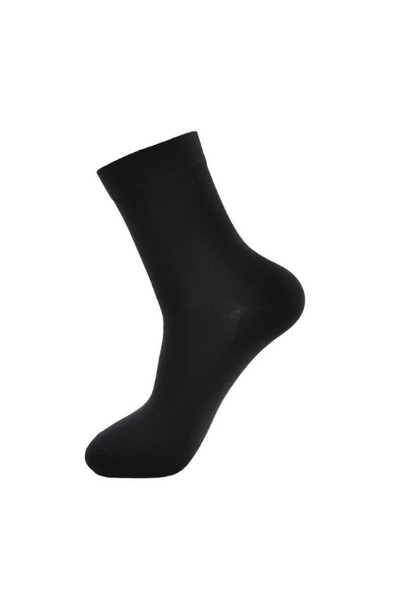 Men's Crew Socks with Heel Cushion 1 Pack Polyester Blend Ankle Support Socks for Dry Heels Black One Size