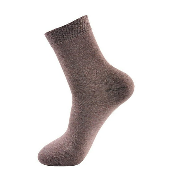 Fgnfyis Men's Crew Socks with Heel Cushion 1 Pack Polyester Blend Ankle Support Socks for Dry Heels Coffee One Size