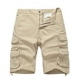 thumbnail image 1 of Fgnfyis Men's Drawstring Cargo Shorts Short Men's Cargo Trousers Available in Many Different Colours Shorts for Men Khaki 34, 1 of 9