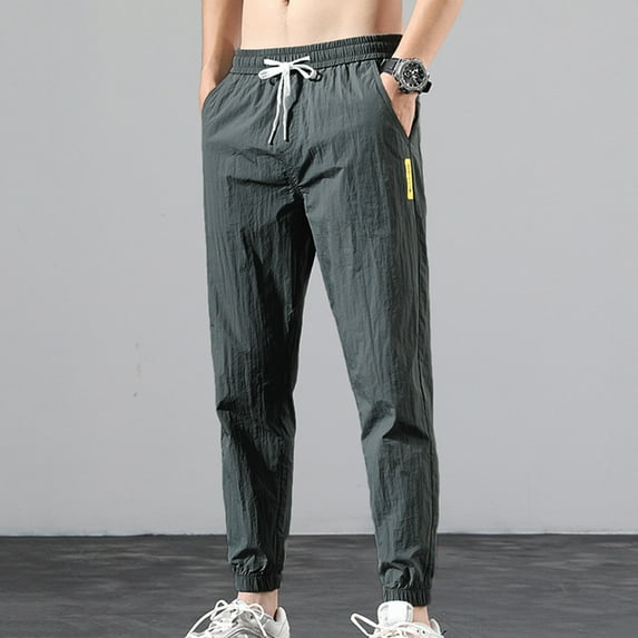 Fgnfyis Men's Fashionable Plus Size Loose Tracksuit with Tied Feet Pants Trousers Pants for Men Grey XL