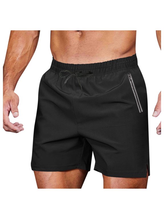 Men's Gym Shorts Linerless 5 Shorts for Men Black M