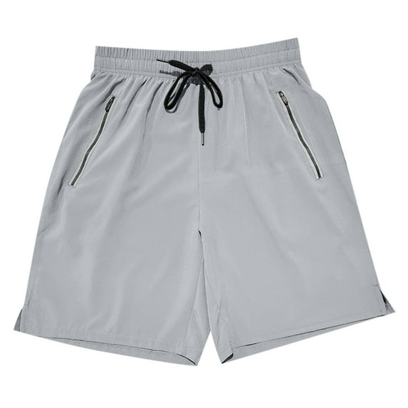 Fgnfyis Men's Gym Shorts Linerless 5 Shorts for Men Light Gray M