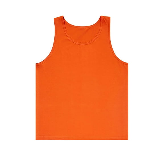 Fgnfyis Men's Heavy Solid Casual Comfortable Vest for Summer Outdoor Activities Lightweight Tank Top for Men Men's Tank Tops Orange XXL