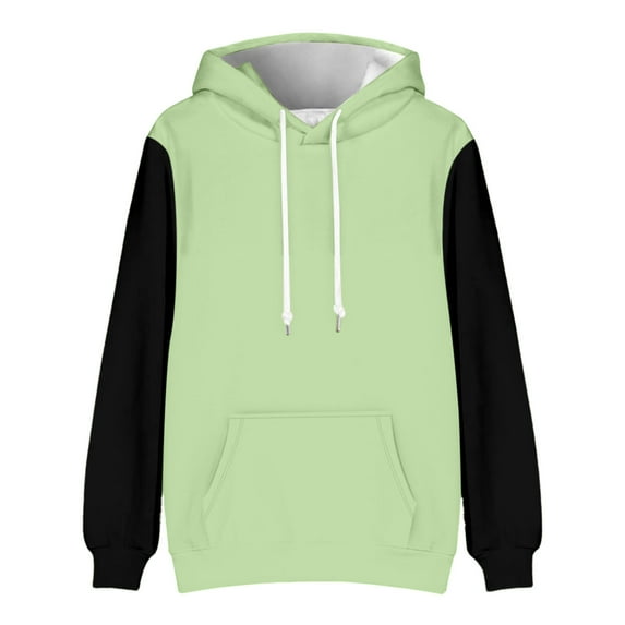 Fgnfyis Men's Hoodies & Sweatshirts Comfortable Versatile Colorblocking Casual Sport Drawstring Hooded Sweatshirt for All-Day Wear Mens Sweatshirts Light Green XXL